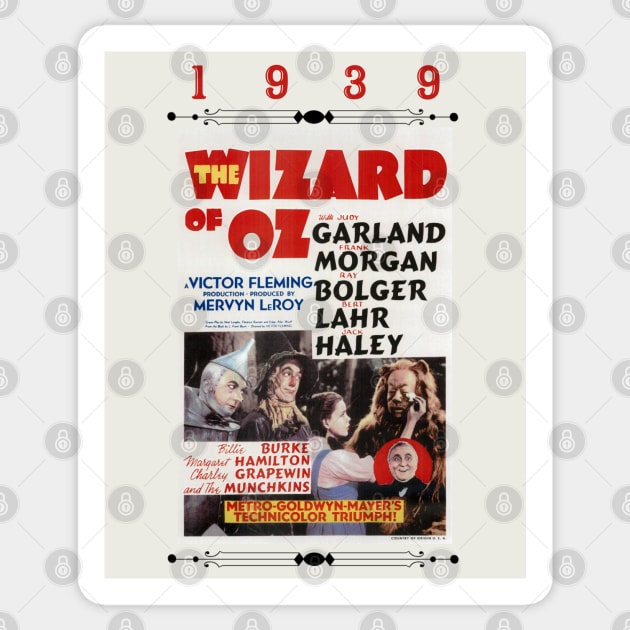 The Wizard of Oz 1939 Movie Poster Sticker by All Thumbs